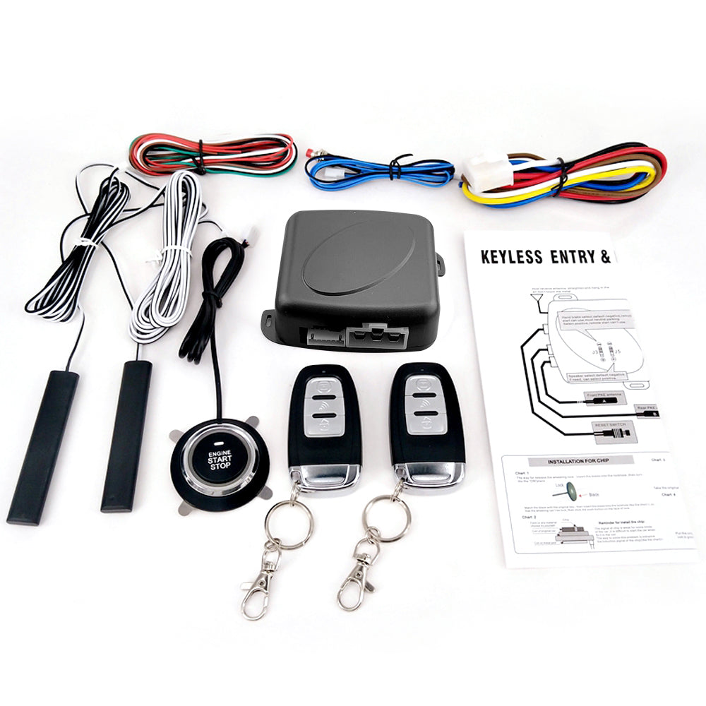9Pcs Car SUV Switch Keyless Entry Engine Start Alarm System Push Button Remote S
