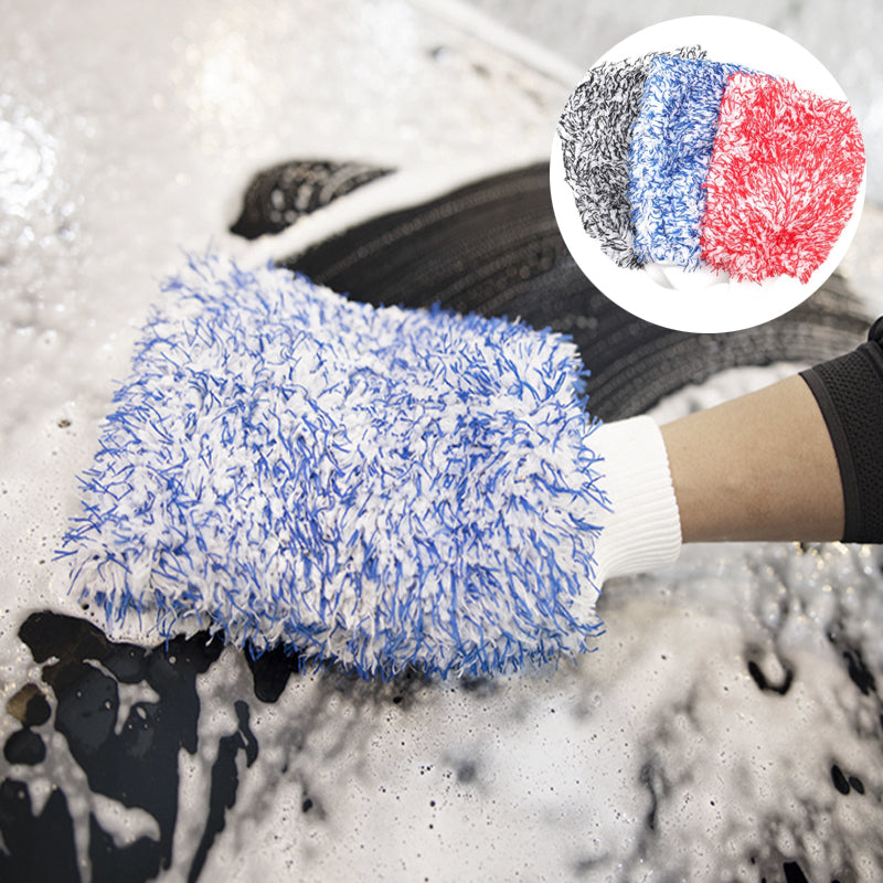 Microfiber Car Washing Gloves Thicken Coral Fleece Absorbent Water Anti-slip Cle