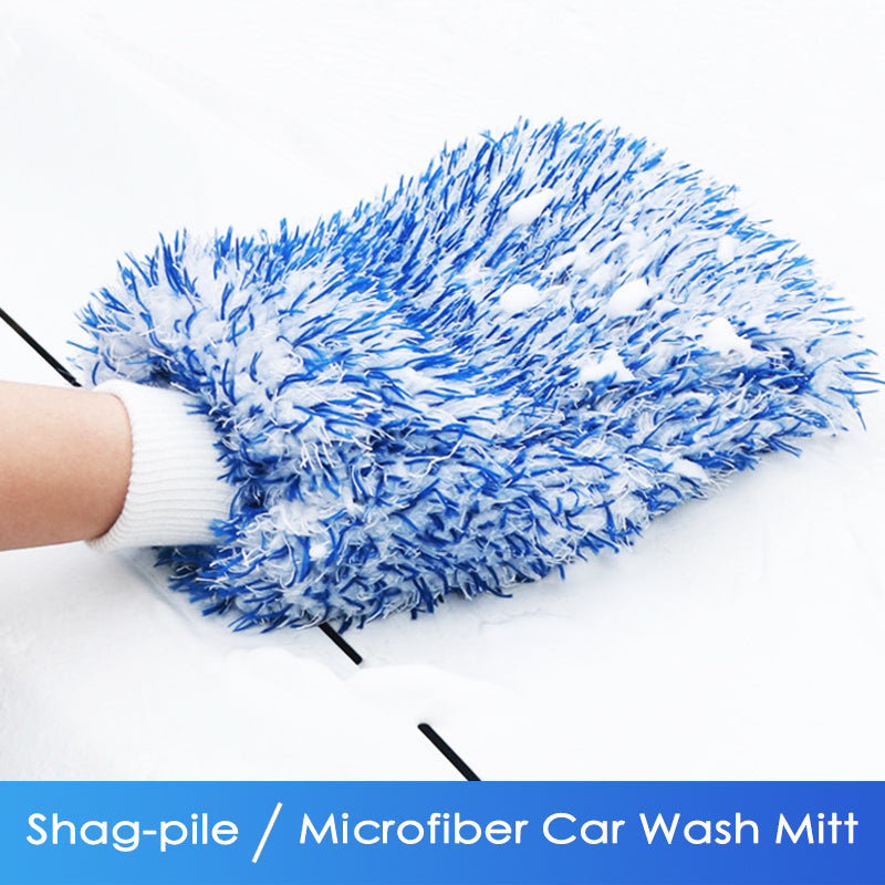 Double-sided Plush Car Wash Mitt Microfiber Thick Car Cleaning Mitts Auto Wash A