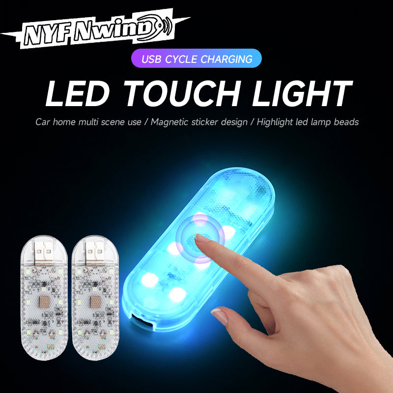 LED Car Mini Touch Light USB Charging Portable Auto Roof Ceiling Reading Night L