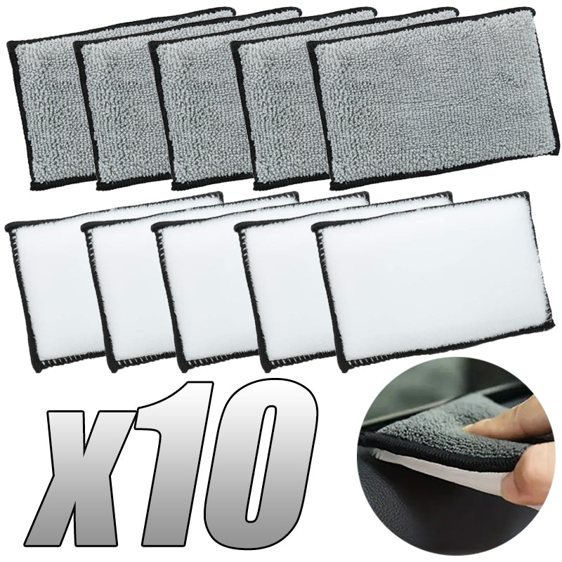 2-10Pcs Soft Double Side Microfiber Scrubbing Sponge Car Leather Cleaning Microf