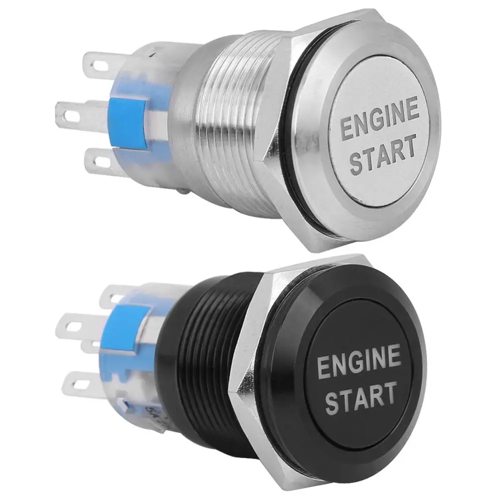 12V Waterproof Car Engine Start Push Button Switch Ignition Starter Silver Stain