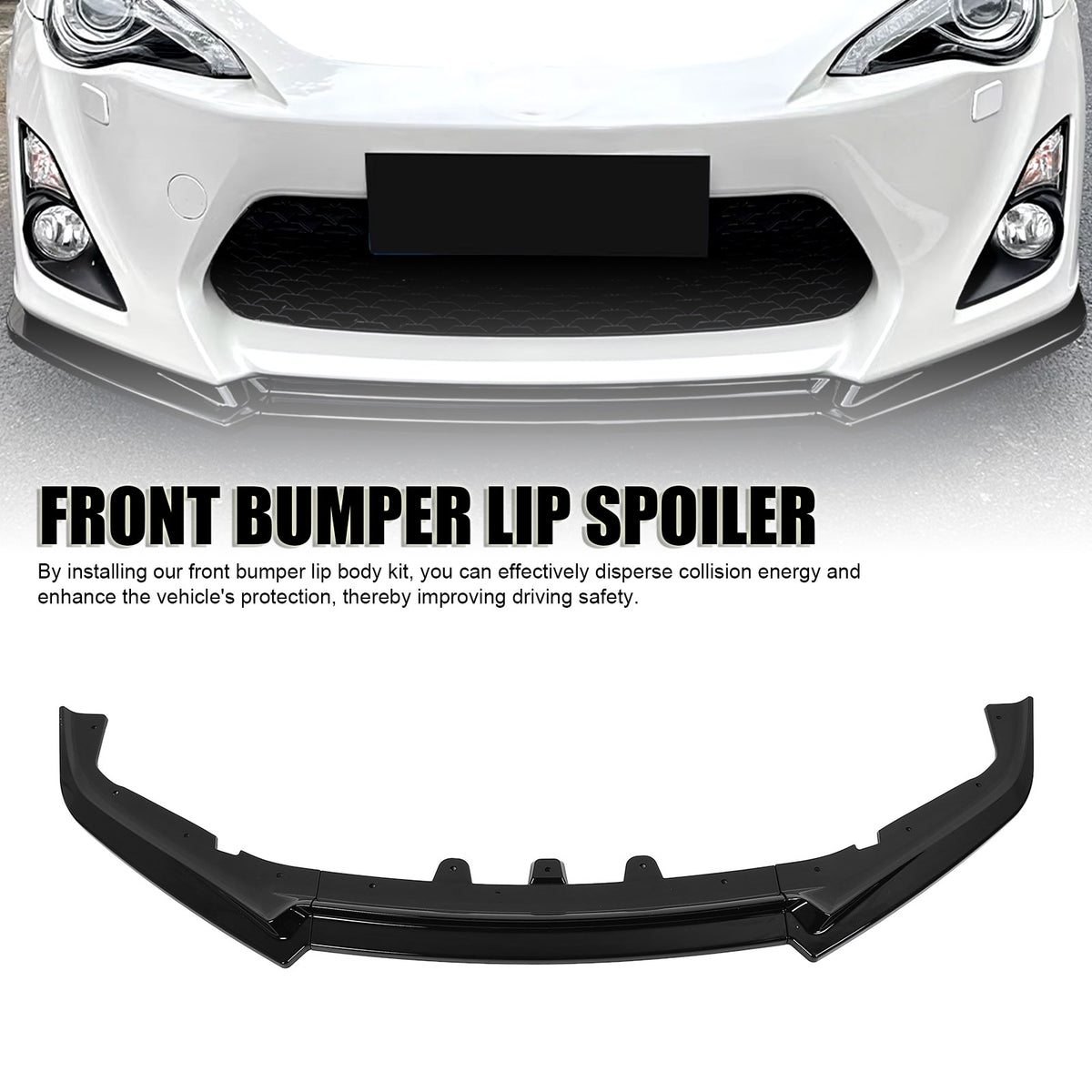 Front Bumper Lip Body Kit Fit Resistant Front Bumper Lip Splitter for GT86 FT86