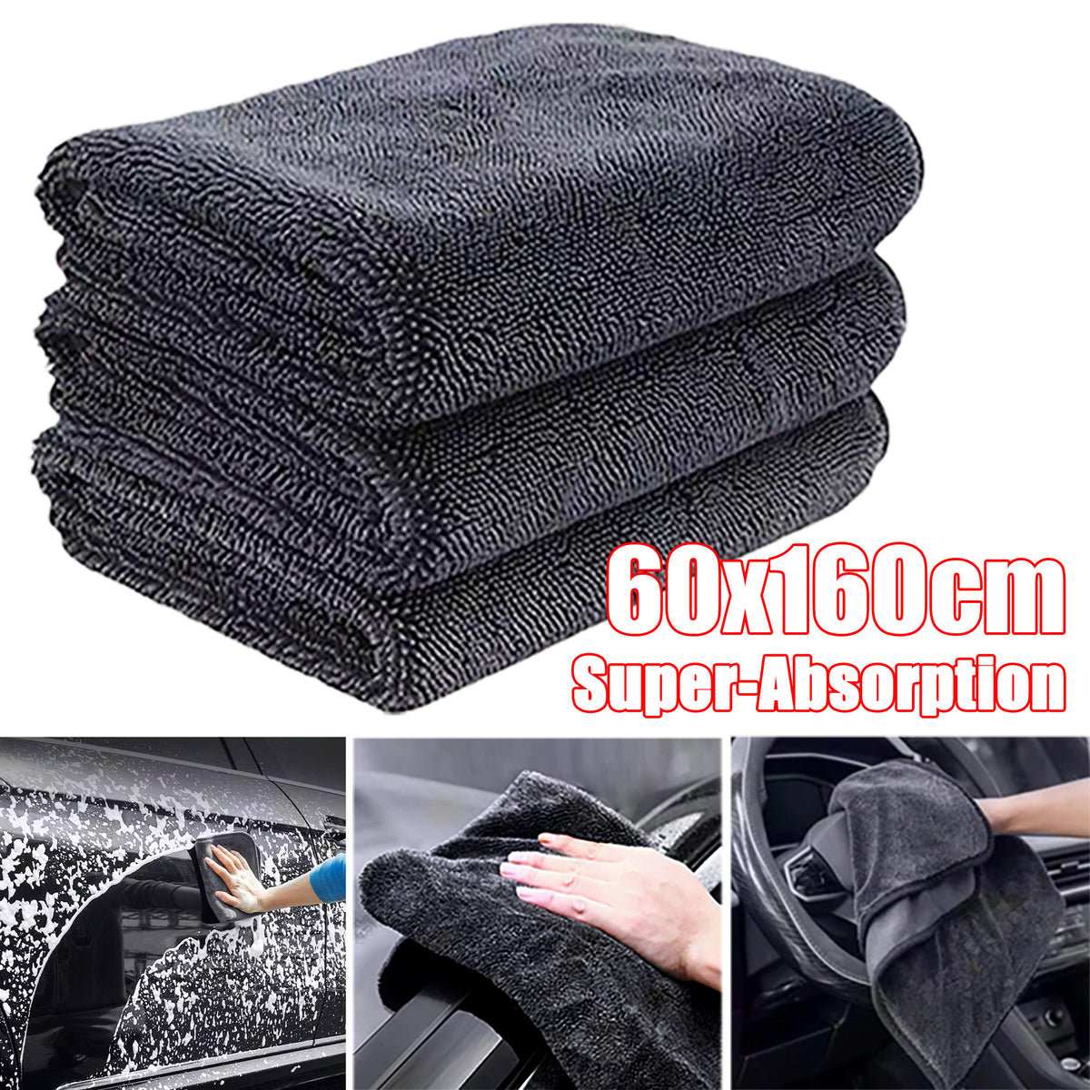 Microfiber Towels Car Vehicle Wash Cloth Auto Cleaning Drying Towel Ultra Fine F