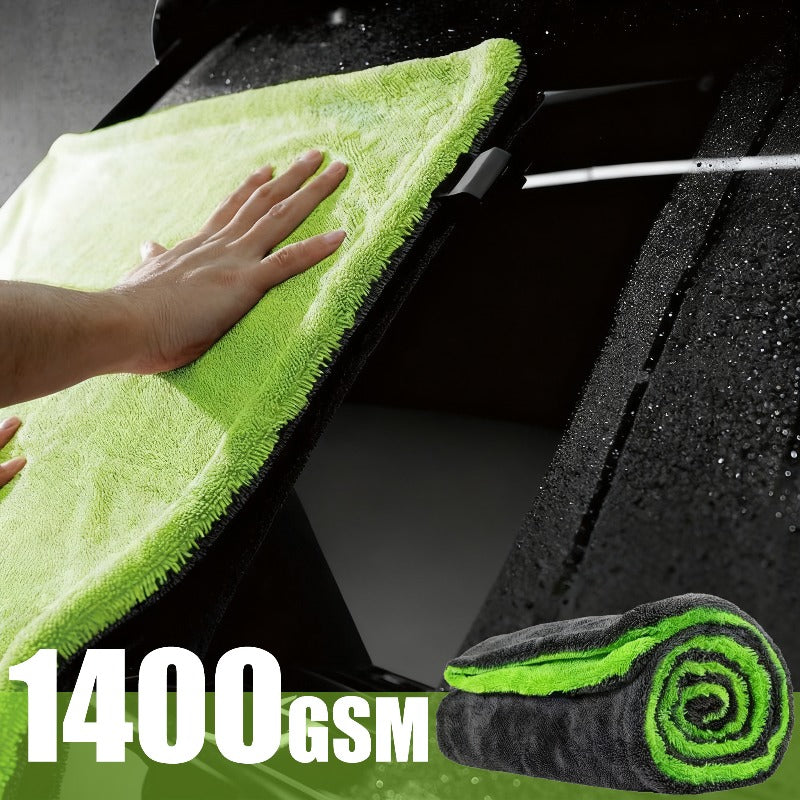 1400GSM Heavy Duty Car Drying Towel 60x40cm Oversized Double-Side Cleaning Cloth